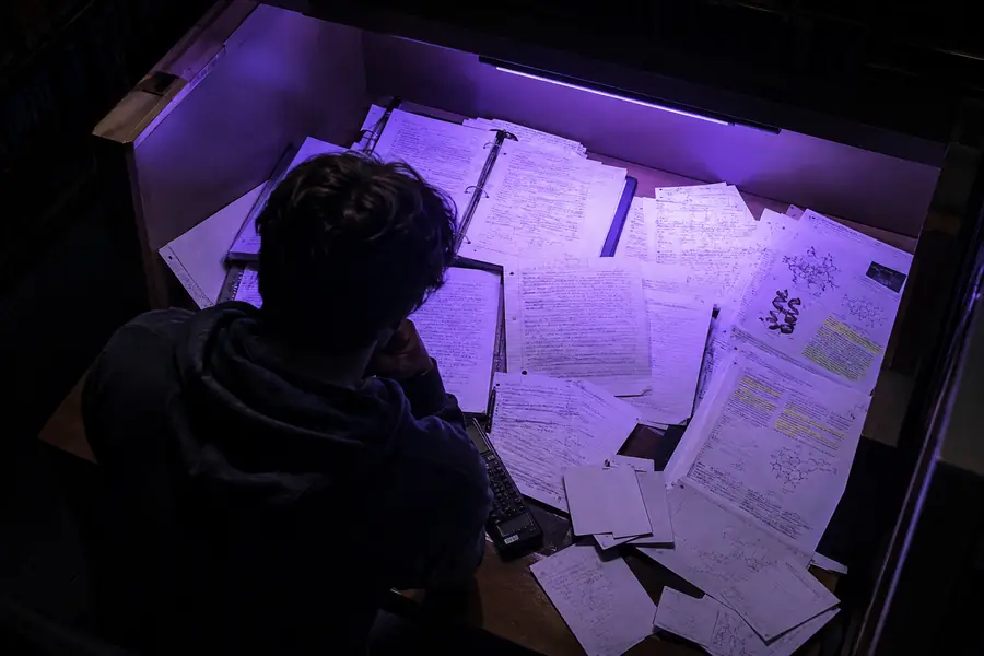 Student notes before being organized