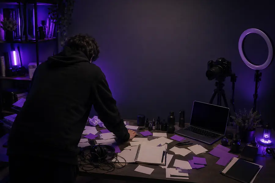 Unstrukturierte YouTube-Videoidee vor der Planung